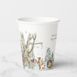 Vasos De Papel Invierno forestal de animales de Woodland