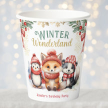 Invierno Maravilla Cute Animales De Nieve Cumpleañ