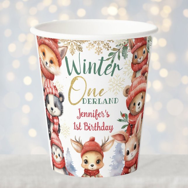 Vasos De Papel Invierno Navidades de Animales de ONEderland Prime (Subido por el creador)