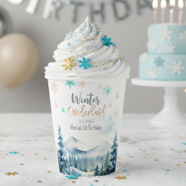 Vasos De Papel Invierno onederland maravilloso cumpleaños