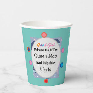 Vasos De Papel Invitación a Baby Shower de Queen Nap