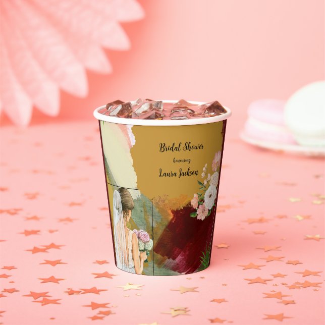 Vasos De Papel invitación de boda de acuarela abstracta (in situ)