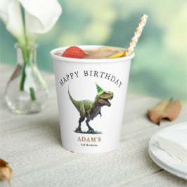 Vasos De Papel Invitación de cumpleaños de dinosaurio, Cumpleaños
