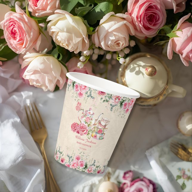 Vasos De Papel Invitación de Despedida de Soltera para Té de Fies (Subido por el creador)