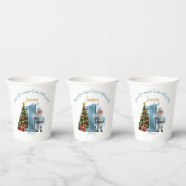 Vasos De Papel Invitación Mágica de Cumpleaños de Santa – 1er Cum