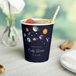 Vasos De Papel Invitación para Baby Shower del Niño Sobre La Luna