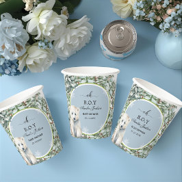 Vasos De Papel invitaciones a la ducha de bebé en invierno