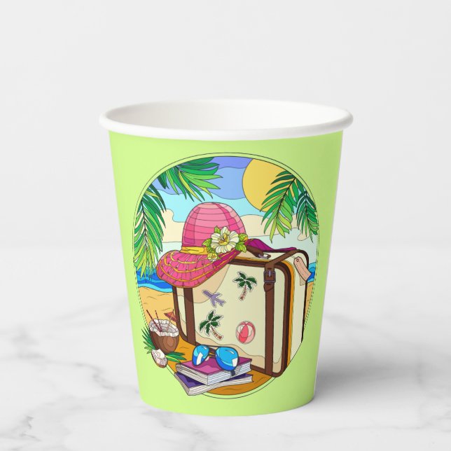 Vasos De Papel Ir a la playa (Reverso )