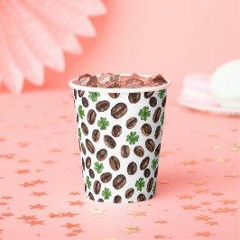Vasos De Papel Irish Coffee Beans and Shamrocks Funny Design