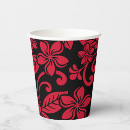 VASOS DE PAPEL ISLA PLUMERIA (NEGRO/ROJO)
