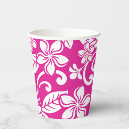 VASOS DE PAPEL ISLA PLUMERIA (ROSA INTENSO)
