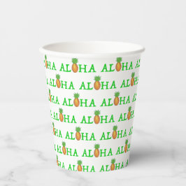 Vasos De Papel Isla Tropical ALOHA Pineapple Hawaii