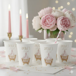 Vasos De Papel Islamic Aqiqah Paper Cup for Baby Girl