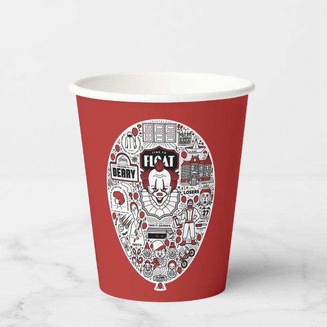 Vasos De Papel IT Balloon Doodle Art (Anverso)