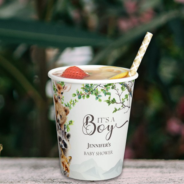 Vasos De Papel It’s a Boy Woodland Wildlife Baby Shower (Subido por el creador)