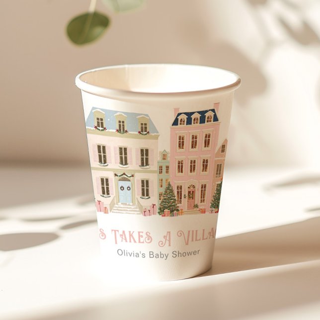 Vasos De Papel It Takes a Village Winter Snow Baby Shower (Subido por el creador)