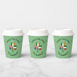 Vasos De Papel Italian Irish American Shamrock Personalized Text