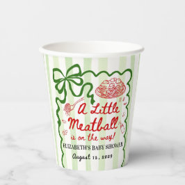 Vasos De Papel Italian Theme Baby Shower Green Bow