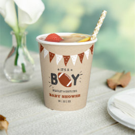 Vasos De Papel It's a Boy! Baby Shower con temas de fútbol