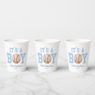 Vasos De Papel It's a Boy! Baby Shower de béisbol azul
