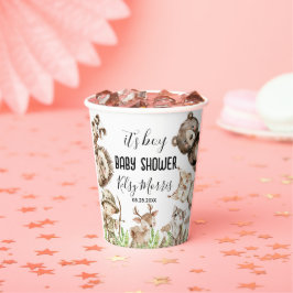 Vasos De Papel its boy Rustic Woodland Baby Shower Invite