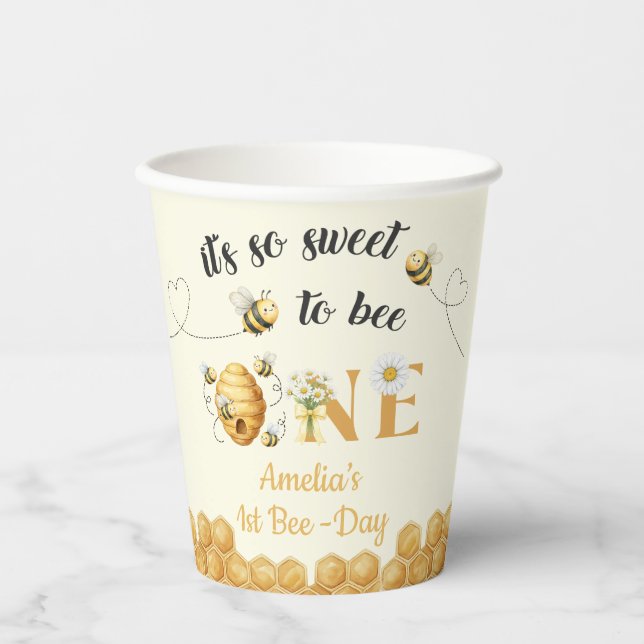 Vasos De Papel It's So Sweet To Bee 1st Birthday (Anverso)