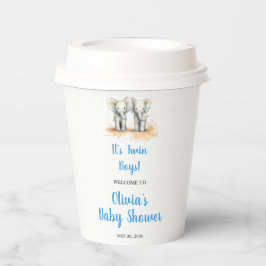 Vasos De Papel It's twin Boys Baby Shower Paper Cup