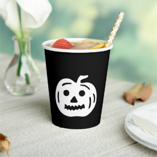 Vasos De Papel Jack blanco negro de Halloween