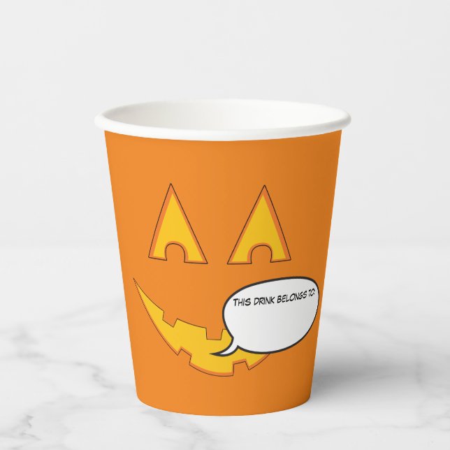 Vasos De Papel Jack-O-Lantern  (Anverso)