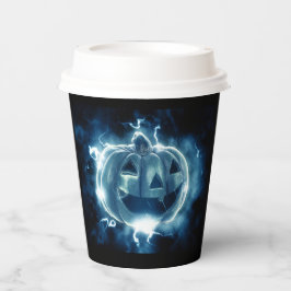 Vasos De Papel jack-o-lantern en la lluvia