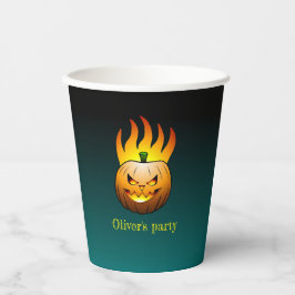 Vasos De Papel Jack o'lantern con murciélagos y arañas