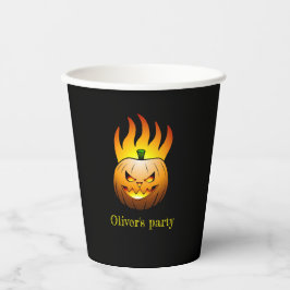 Vasos De Papel Jack O'lantern en llamas