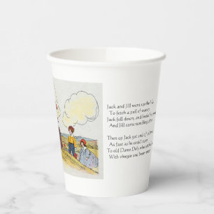 Vasos De Papel Jack y Jill subieron por la colina Nursery Rhyme