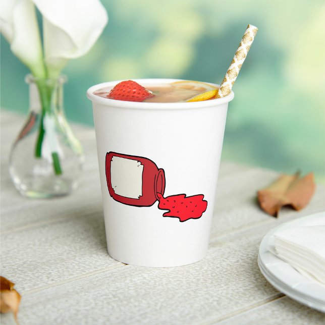 Vasos De Papel Jam Cute Rojo Jelly Jar derramado (Subido por el creador)