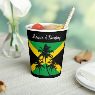 Vasos De Papel Jamaican Flag Wedding Congratulations