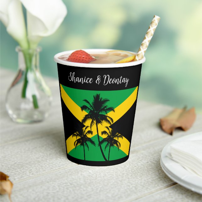 Vasos De Papel Jamaican Flag Wedding Congratulations (in situ)