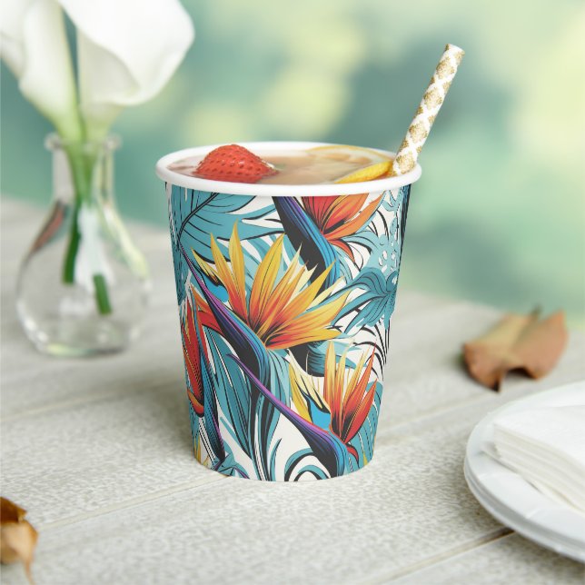 Vasos De Papel Jardín de Ave del Paraíso (in situ)