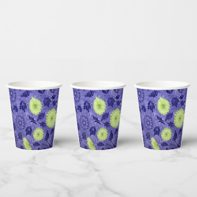 Vasos De Papel Jardín de Daisy a Medianoche (Multi)