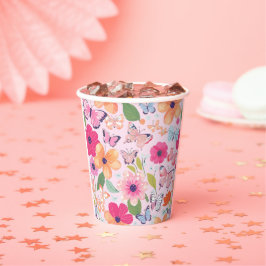 Vasos De Papel Jardín de flores rosas bonitas