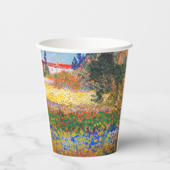 Vasos De Papel Jardín de flores Vincent Van Gogh (Anverso)