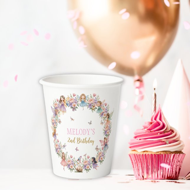 Vasos De Papel jardín de hadas de flores caprichoso cumpleaños 2 (Subido por el creador)