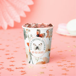 Vasos De Papel Jardín de Mariposas Acuarela Regalo Personalizado 