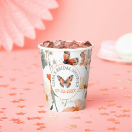 Vasos De Papel Jardín de Mariposas Aquarela Regalo Personalizado 