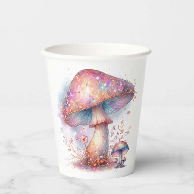 Vasos De Papel Jardín Encantado Hongo Mágico  (Anverso)