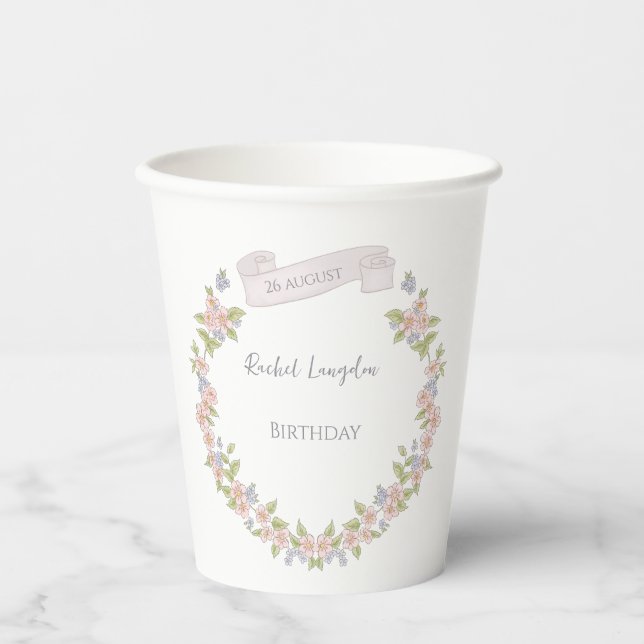 Vasos De Papel Jardín Floral de Verano (Anverso)