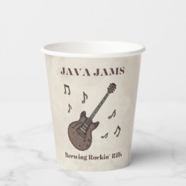Vasos De Papel Java Jams-Brewing Rockin' Riffs-Café-Guitarra-