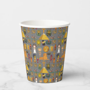 Vasos De Papel Jeroglífico egipcio antiguo -Faraón patrón