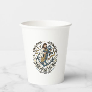 Vasos De Papel Jesús Ancla Esperanza Sello Jesús Ancla Esperanza 