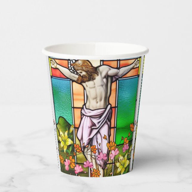 Vasos De Papel Jesús en la cruz (Izquierda)