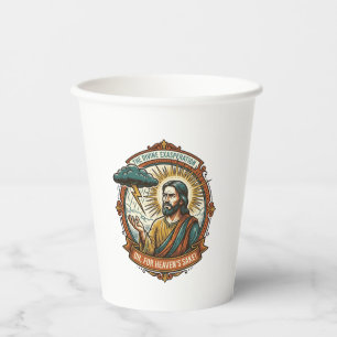 Vasos De Papel Jesús enojado Nube oscura de lluvia Relámpago Clim